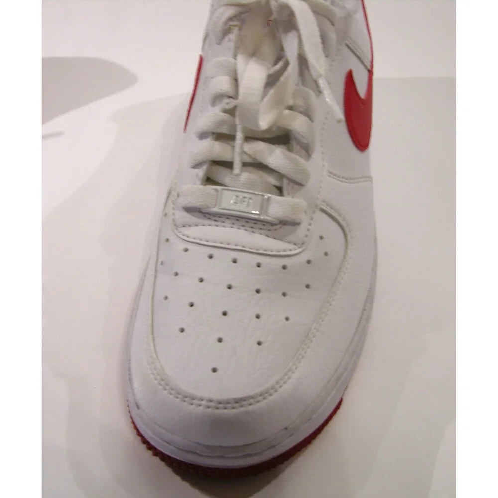 Nike Air Force 1 AF1 Low White Red Athletic Shoes Size US 8.5